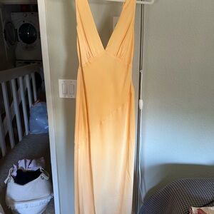 Meshki Yellow Sleeveless V-Neck Maxi Gown